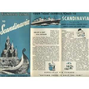  Cunard Line Scandinavia Brochure 1952 Queen Elizabeth 