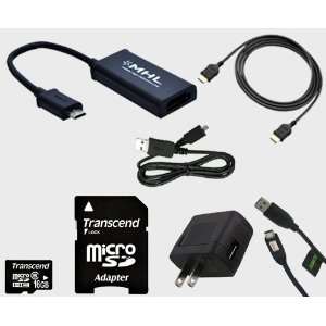  Micro USB to HDMI MHL Adapter Bundle With Transcend 16GB 