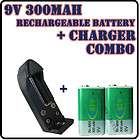 2x NiMH PP3 9v Rechargeable 6HR61 6KR61 006p Battery + Main Charger 