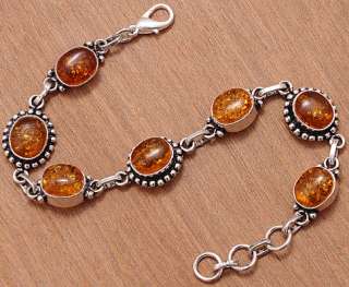 LULAPORT PREMIER DESIGNS AMBER SILVER JEWELRY BRACLET 7.5 TO 8.5 