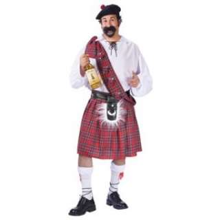  Funny Mens Scottish Kilt Outfit Adult Halloween Costume Clothing