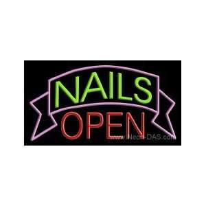  Nails Open Outdoor Neon Sign 20 x 37