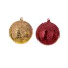   Traditions Snow Red & Gold Glass Ball Christmas Ornaments 5