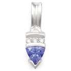  Tanzanite Pendant   14kt White Gold Diamond Tanzanite Pendant 