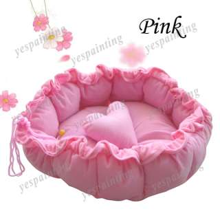   Pink Pet Puppy Dog Cat Soft Pet Bed Sleeping Bag Warm Cushion+ Pillow