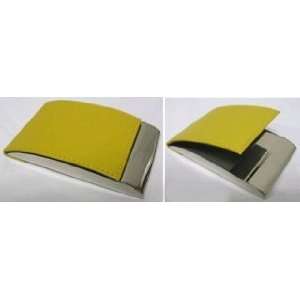 com Visol Yomaris Stone Yellow Leather and Stainless Steel Business 