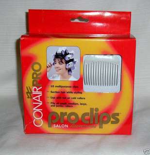 CONAIR PRO CLIPS(10)~FITS ALL HOT ROLLERS NIB Clairol 074108173690 