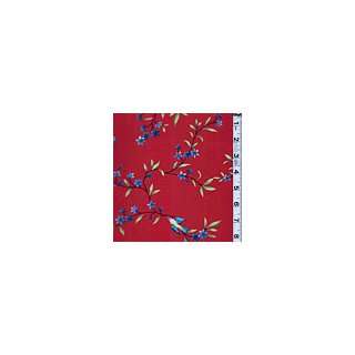  Red Floral Poplin   Apparel Fabric Arts, Crafts & Sewing