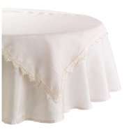 Essential Home Ivory 2 Piece 70in Round Tablecloth Set 