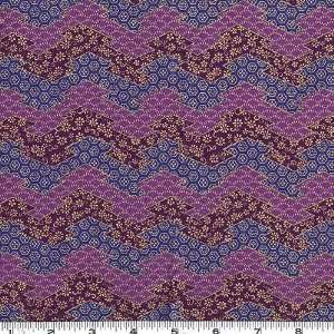   Wind Stripes Purple/Gold Fabric By The Yard Arts, Crafts & Sewing