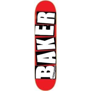  Baker Team Brand Logo Skateboard Deck White   7.56 x 31.63 