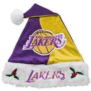  Los Angeles Lakers Purple Gold Mistletoe Santa Hat Sports 