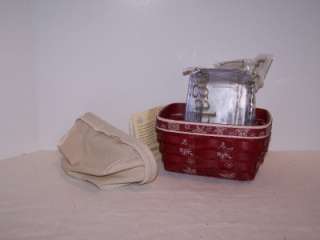 Longaberger RARE Snowflake Tea Basket + Protector + Custom Liner NEW 