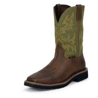 Mens JUSTIN BOOTS 11 WAXY BROWN COWHIDE WK4688  