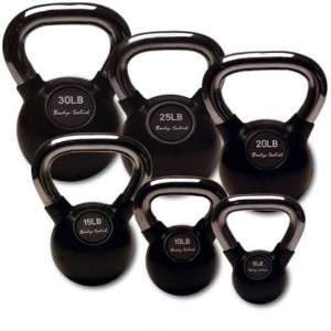   Chrome Handle, Rubberized Kettle Bell Set 5 30 Sing