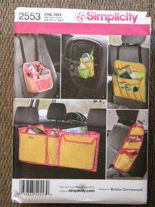 Simplicity Pattern 2553 Car Accessories Organizers New  