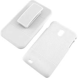   Hard Shell Case w/ Holster for Samsung Epic 4G Touch SPH D710, White