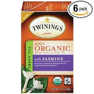 Twinings Green with Jasmine Organic, 20 Count Tea Bags 1.41 ounces 