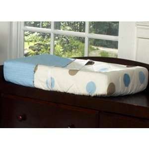  Blue and Chocolate Mod Dots Changing Pad Cover by JoJo 
