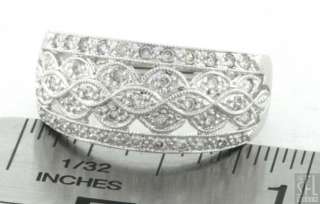 18K WHITE GOLD EXQUISITE .40CT DIAMOND COCKTAIL RING SIZE 7.25  