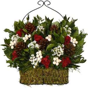Simply Christmas 16 Inch Dried Floral Door Wall Bow Basket  