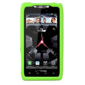 Neon Green Rubber SILICONE Skin Soft Gel Case Phone Cover Motorola 