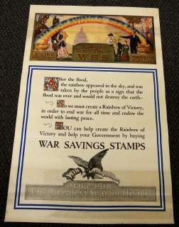 WW 1 War 1918 Original Poster Savings Stamps Bow of Promise Cond Very 