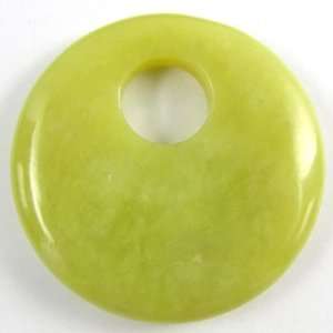  10x50mm lemon jade gogo donut pendant bead