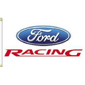  FORD RACING WHITE BACKGROUND 3 Ft. x 5 Ft. flag w 