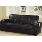 Leather Black Sofa Bed  