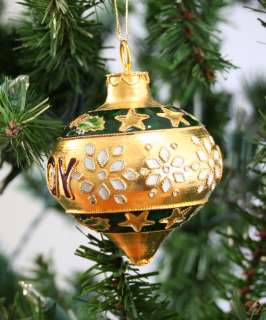 JOY Cloisonne Enamel Teardrop Ball Christmas Tree Ornament  
