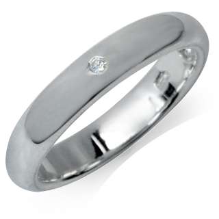 4MM White Diamond 925 Sterling Silver Wedding Bands Ring  