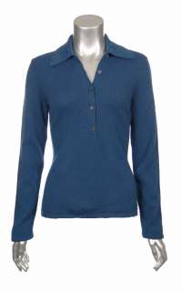 Sutton Studio Womens 100% Cashmere Polo long Sleeve Sweater   Petite 