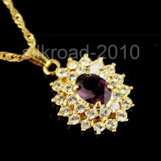 Dazzling SWAROVSKI crystal 18k yellow gold GP necklace BB55  