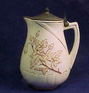 Antique Avalon Majolica Butterfly Syrup Pitcher  