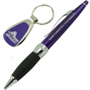   Carolina Pirates Purple Brass Pen & Keychain Set