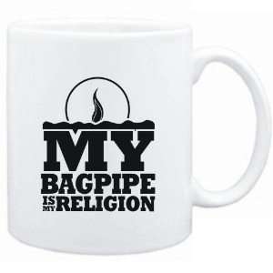  Mug White  my Bagpipe is my religion Instruments Sports 