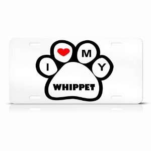  Whippet Dog Dogs White Novelty Animal Metal License Plate 