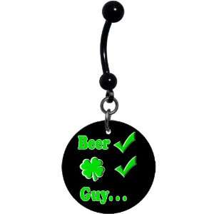  Girl Check List St. Patricks Day Belly Ring Jewelry