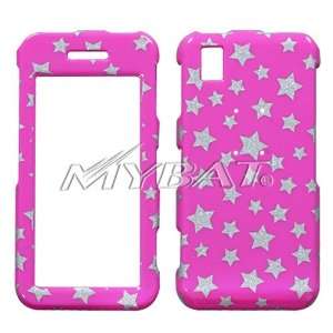 SAMSUNG R810 (Finesse), White Star/Hot Pink (Sparkle) Phone Protector 