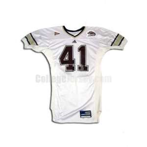 White No. 41 Game Used Western Michigan Adidas Football Jersey (SIZE 