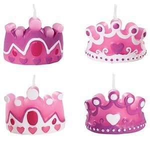  Pink Princess Tiara Shaped Candles   pack of 4 Everything 