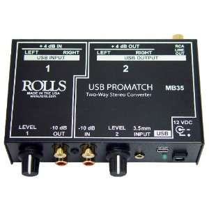  Rolls MB35 Converter 2 Way, Stereo RCA to Stereo XLR,USB 