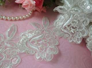 Embroidery Pearl/Sequin Venise Lace Trim x 2y Wedding  