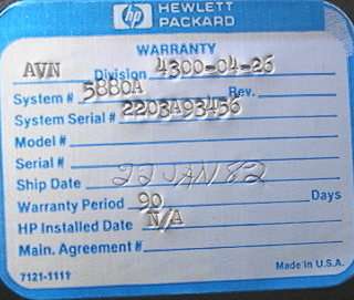 Hewlett Packard HP 5880A GC Gas Chromatograph  