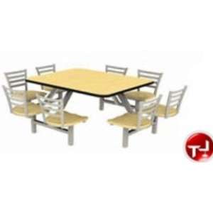   1104, Cafeteria Dining 8 Person Cluster Table Unit 