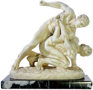 NEW GREEK Olympic Wrestlers STONE STATUE Ancient Wrestling  