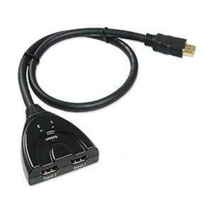  HDMI 2x1 Mini Pigtail Auto Switch W/ HDMI Cable 