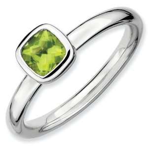   Cushion Cut Peridot Ring   Size 5 Stackable Expressions Jewelry