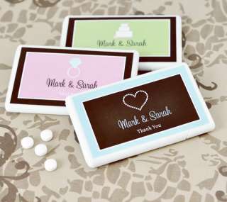 Personalized Theme Mini Mint Favors Wedding Modern White Tin Candy 